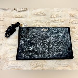 Henri Bendel textured black clutch